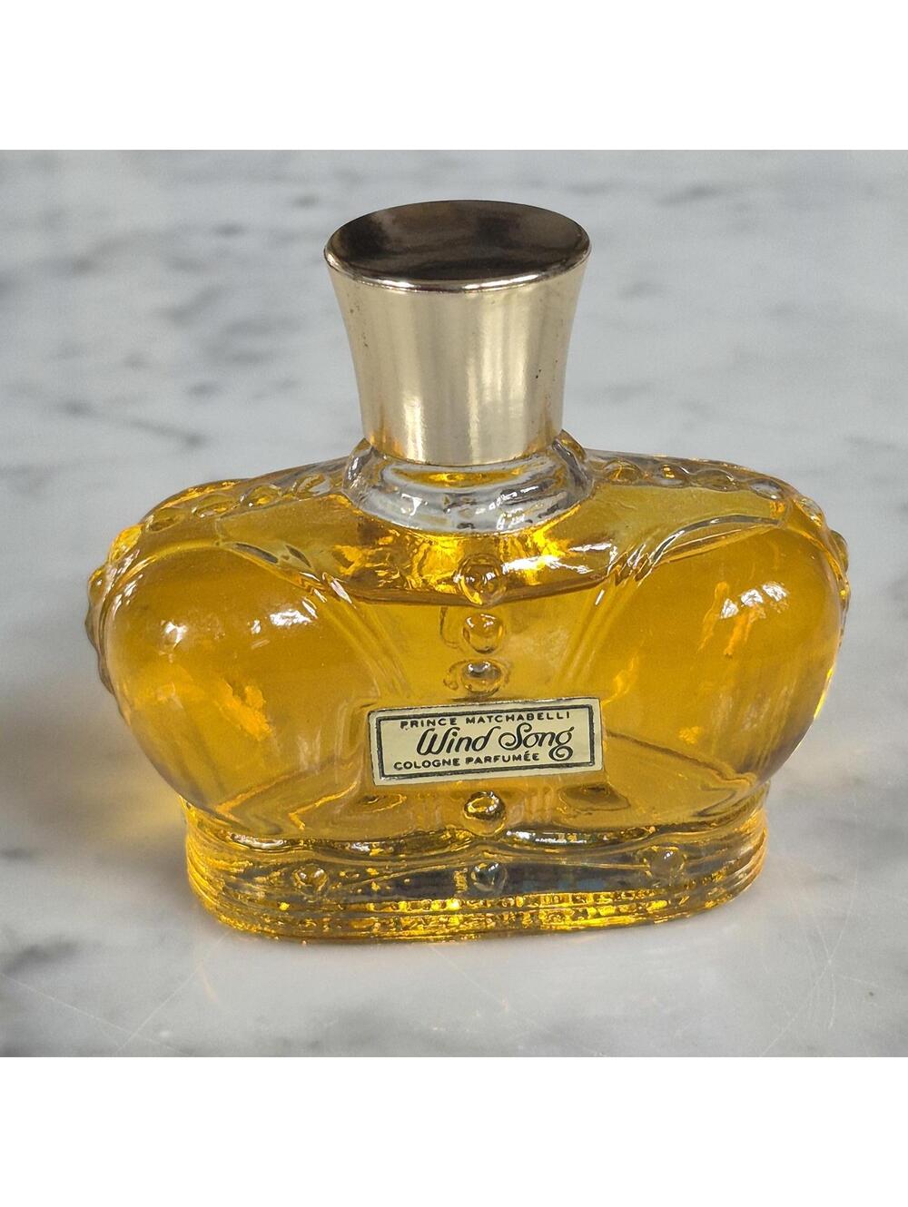 Vtg Prince Matchabelli Wind Song Cologne 2 oz Crown Bottle FULL